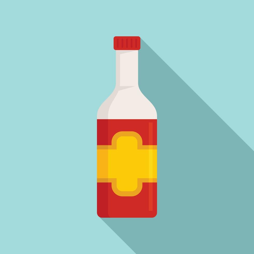 Culinary condiment bottle icon, flat style vector