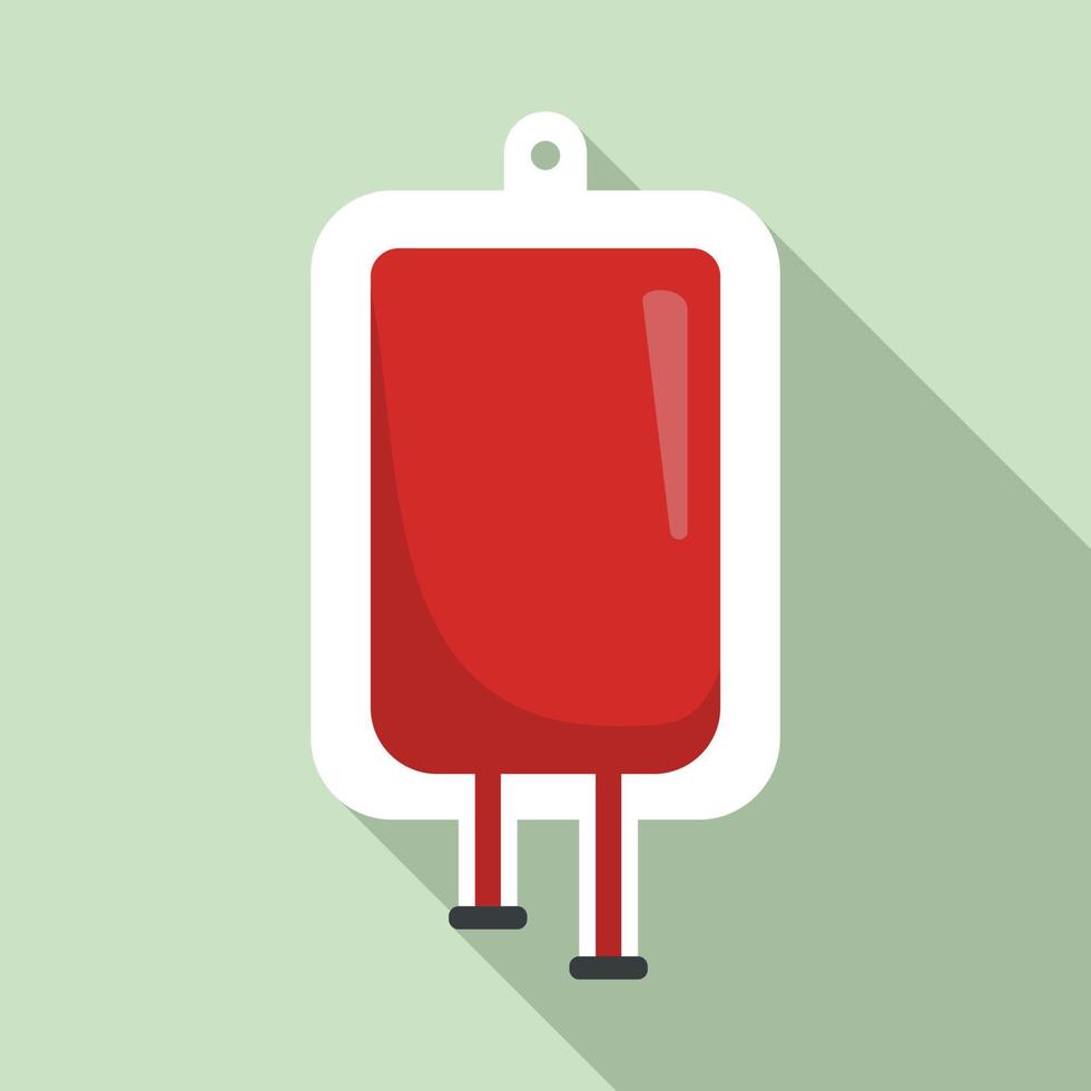 Blood pack icon, flat style vector