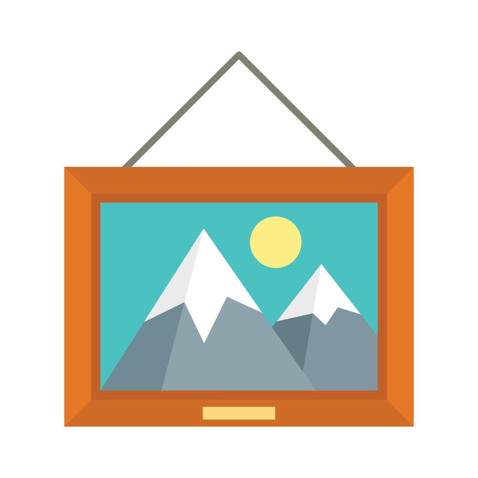 Museum art picture icon, flat style vector