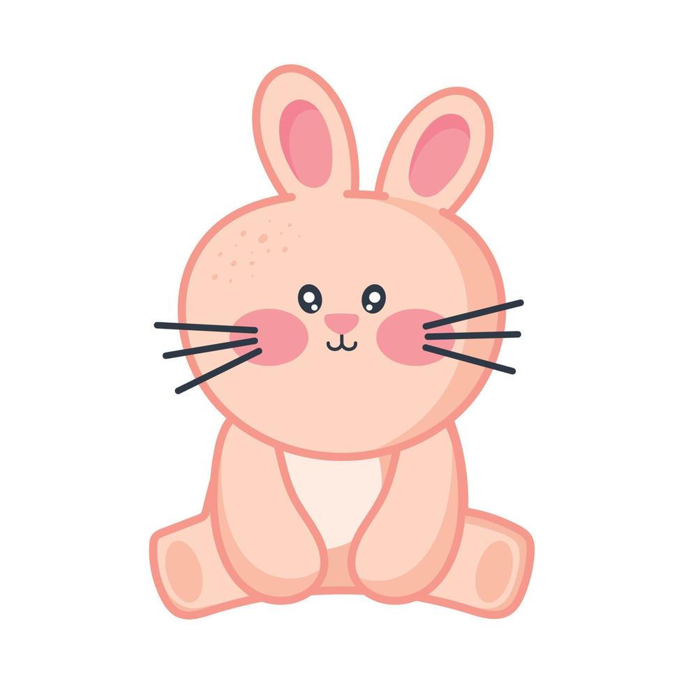 cute rabbit kawaii animal vector