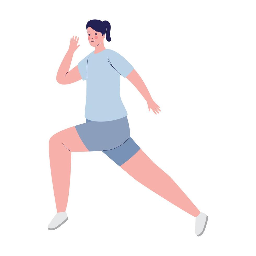 young athletic woman running vector