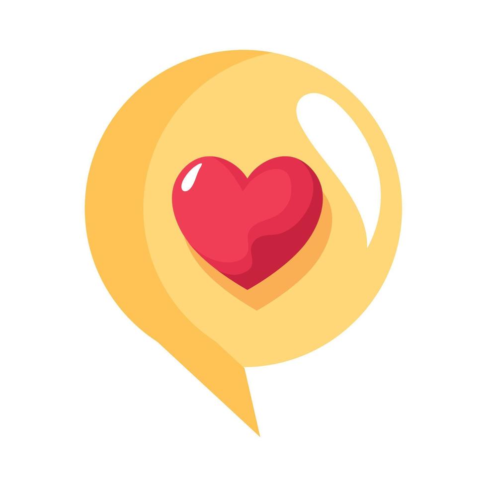 heart love in speech bubble vector