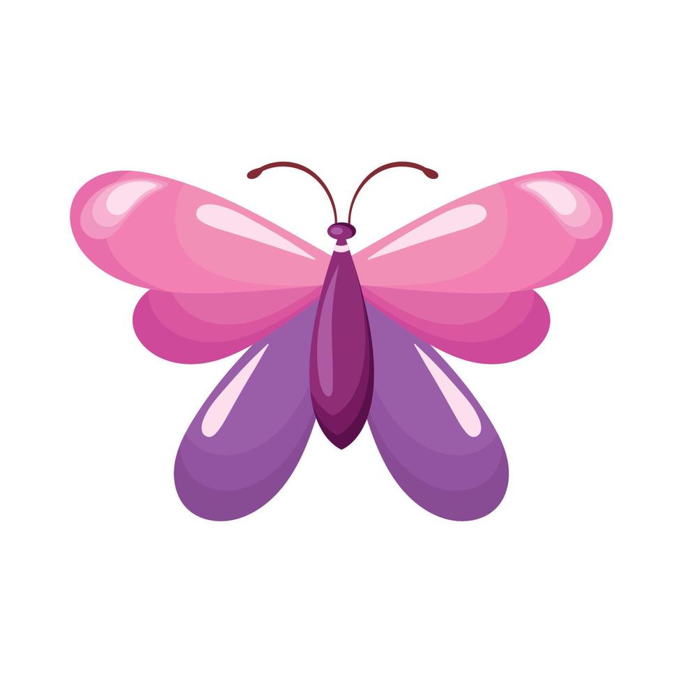 pink and lilac butterfly insect vector