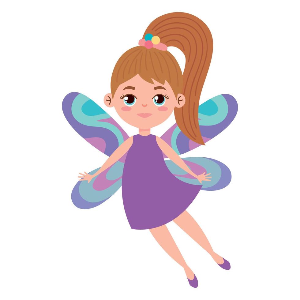 little blond fairy flying vector