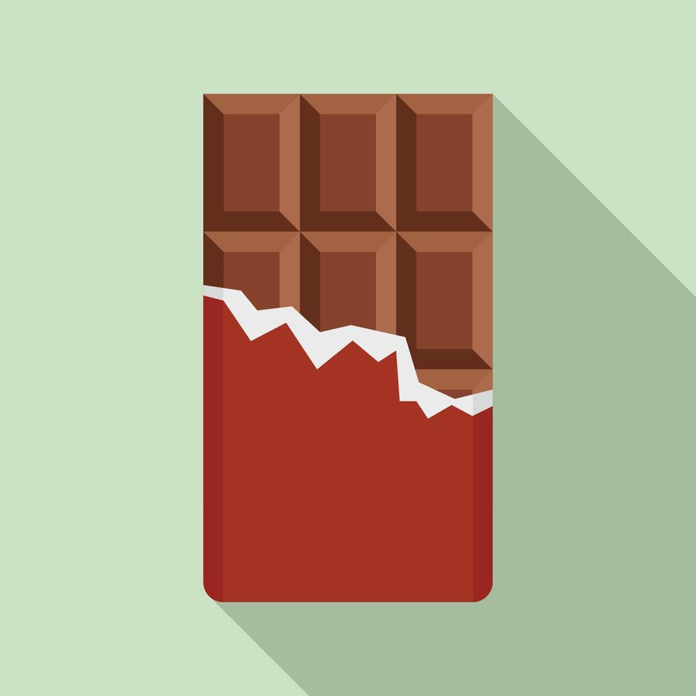 icono de barra de chocolate, estilo plano vector