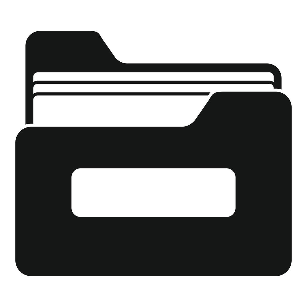 Archive file folder icon, simple style vector
