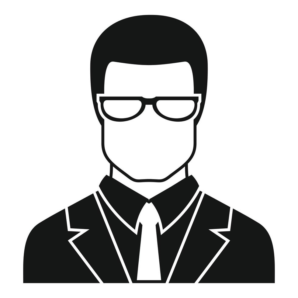 Jurist avatar icon, simple style vector