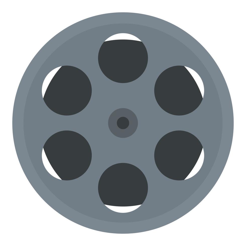 Cinema film reel icon, flat style vector