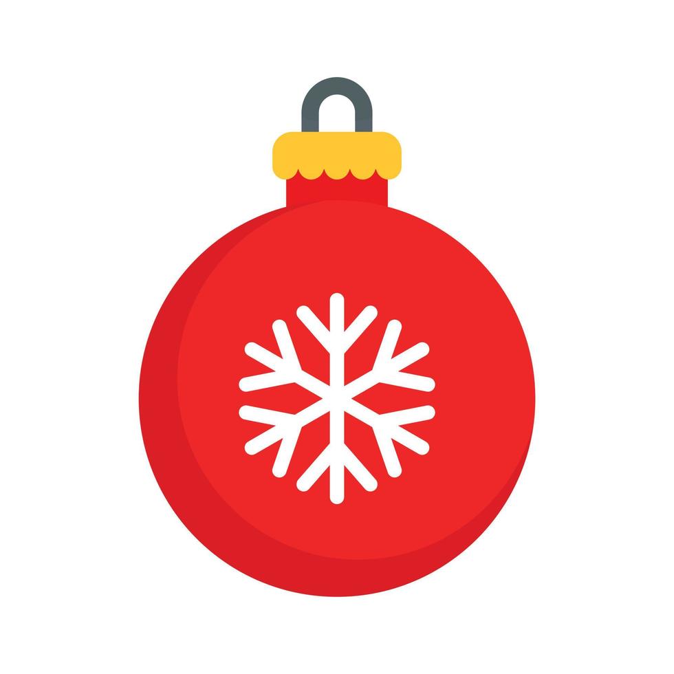 icono de bola de árbol de Navidad, estilo plano vector