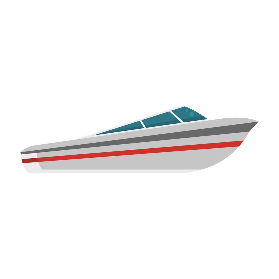 Speed boat icon, flat style vector