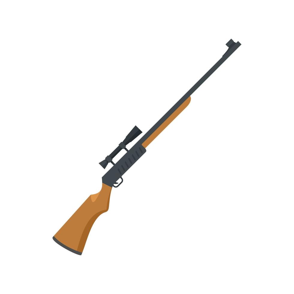 Hunter rifle icon, flat style vector