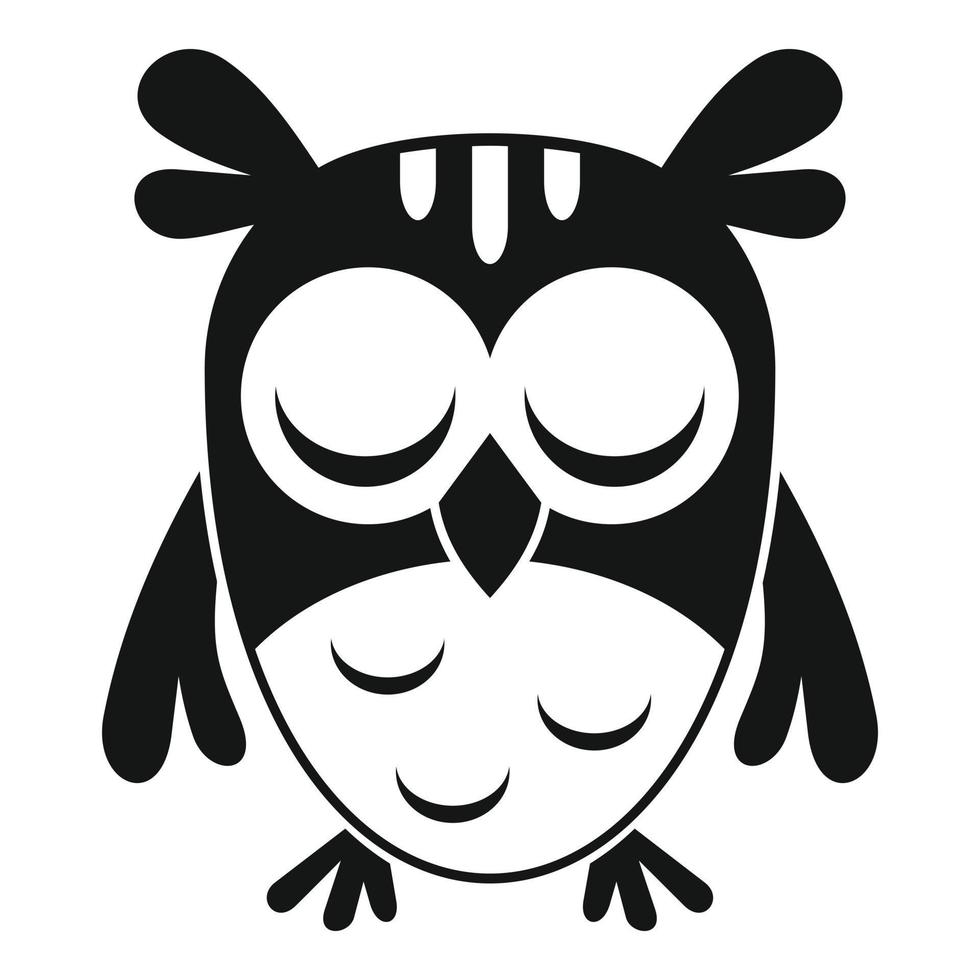 Sleeping owl icon, simple style vector