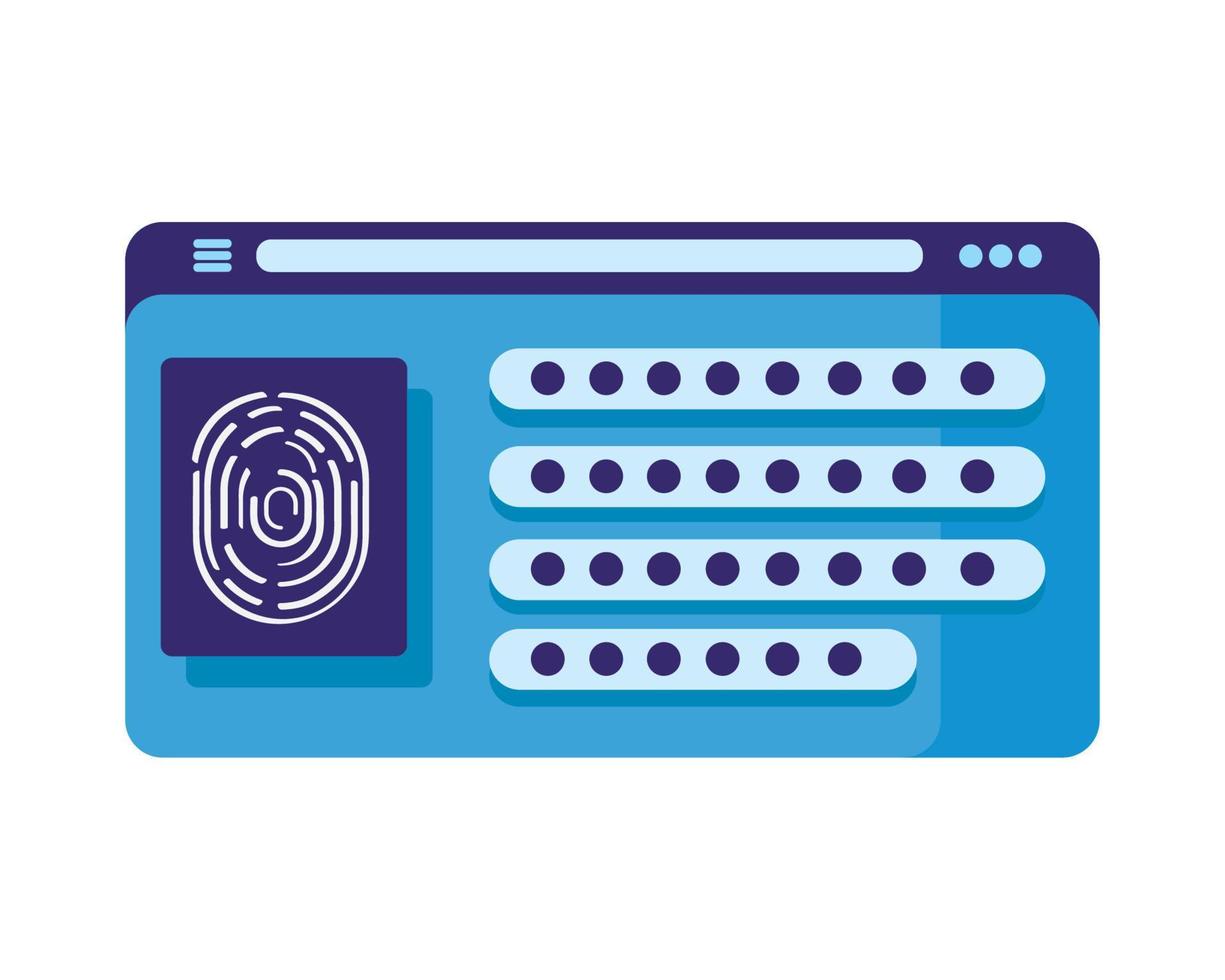 security fingerprint and password vector