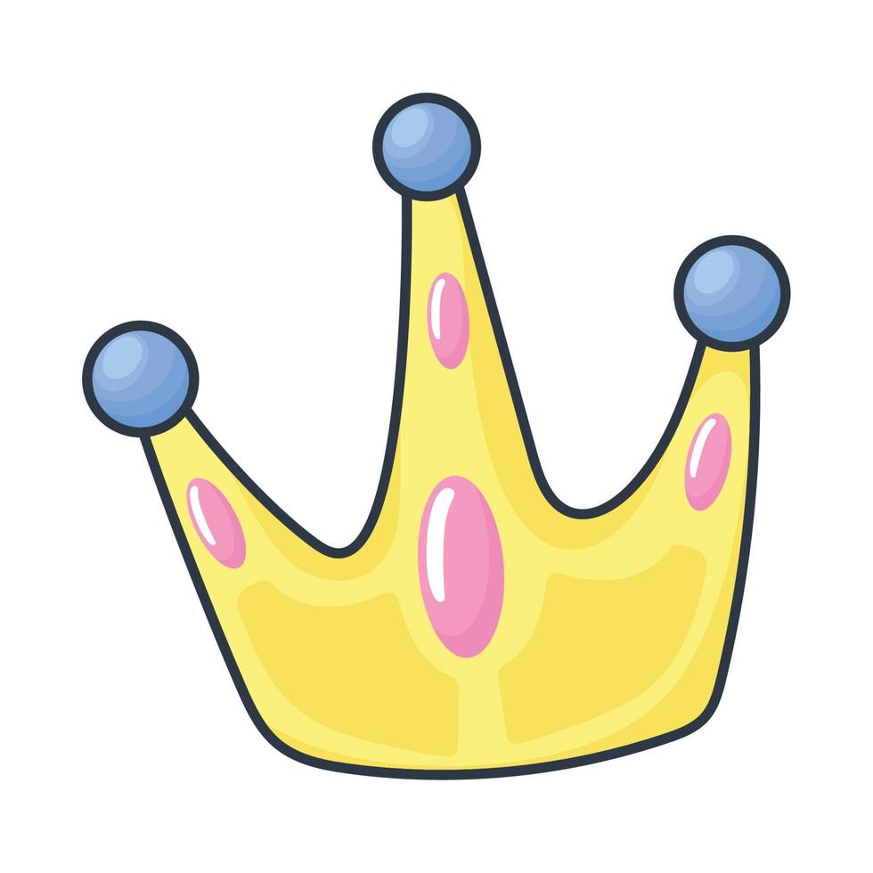 cute crown kawaii style vector