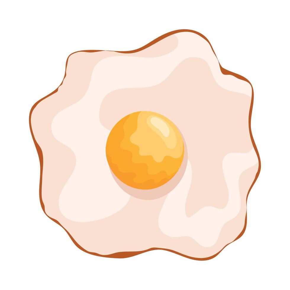 egg fried breakfast food vector