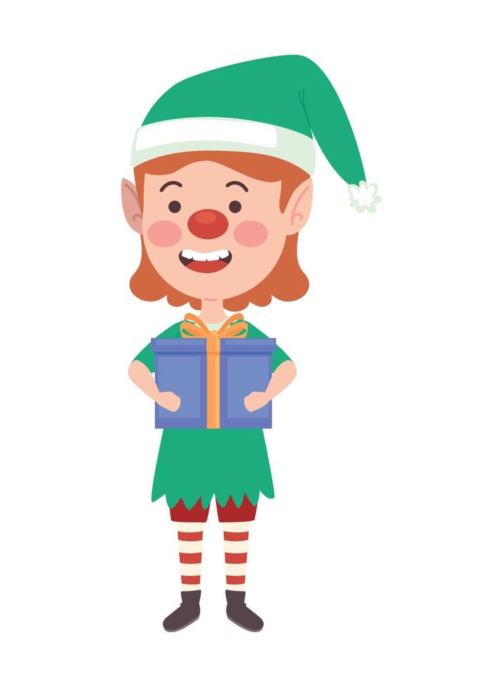 cute elf smiling vector