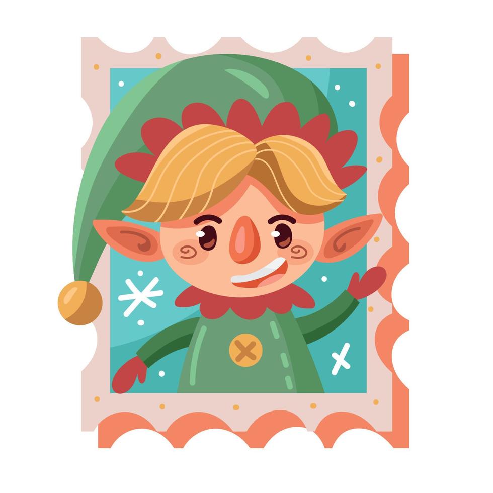 blond elf in postal vector