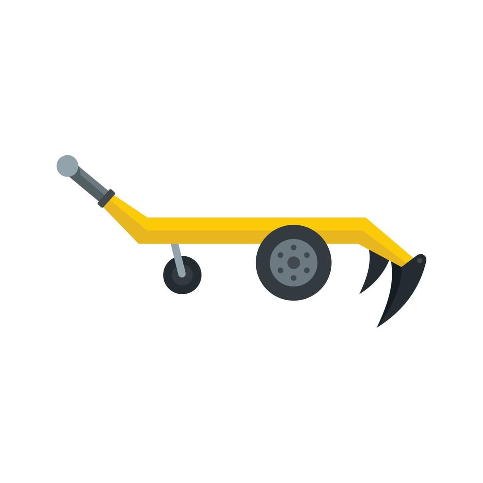 Tractor plow icon, flat style vector