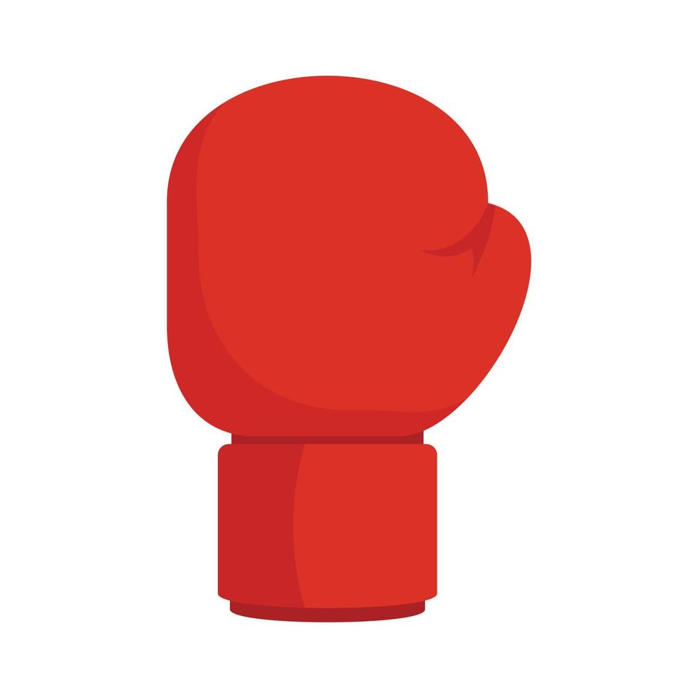 Boxing red glove icon, flat style vector