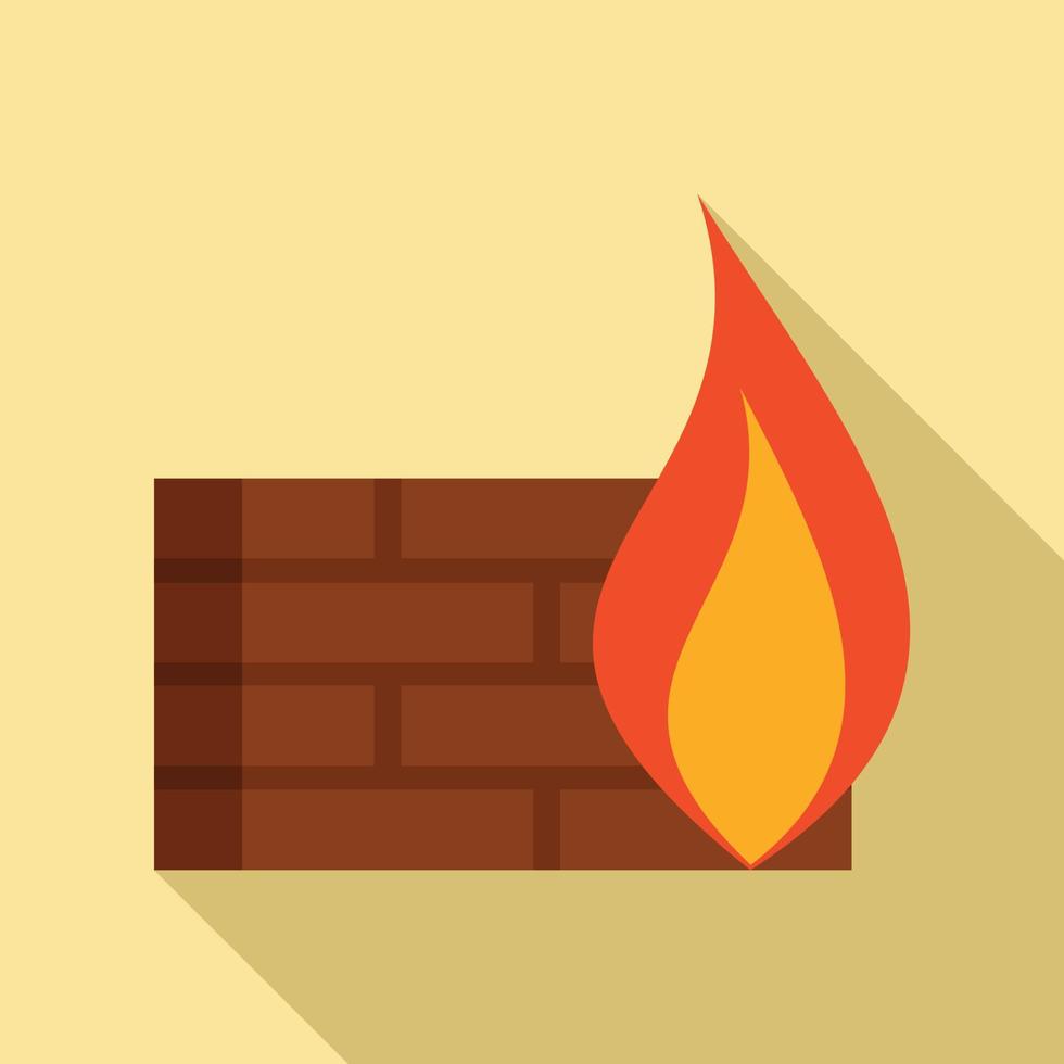 Modern firewall icon, flat style vector