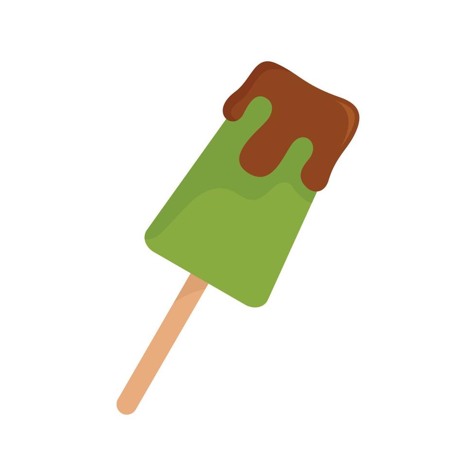 Matcha ice cream icon, flat style vector