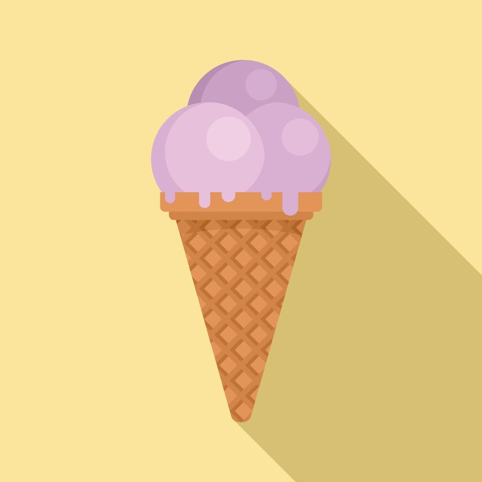 Ball ice cream icon, flat style vector