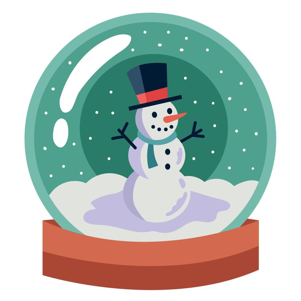 snowman in christmas sphere vector