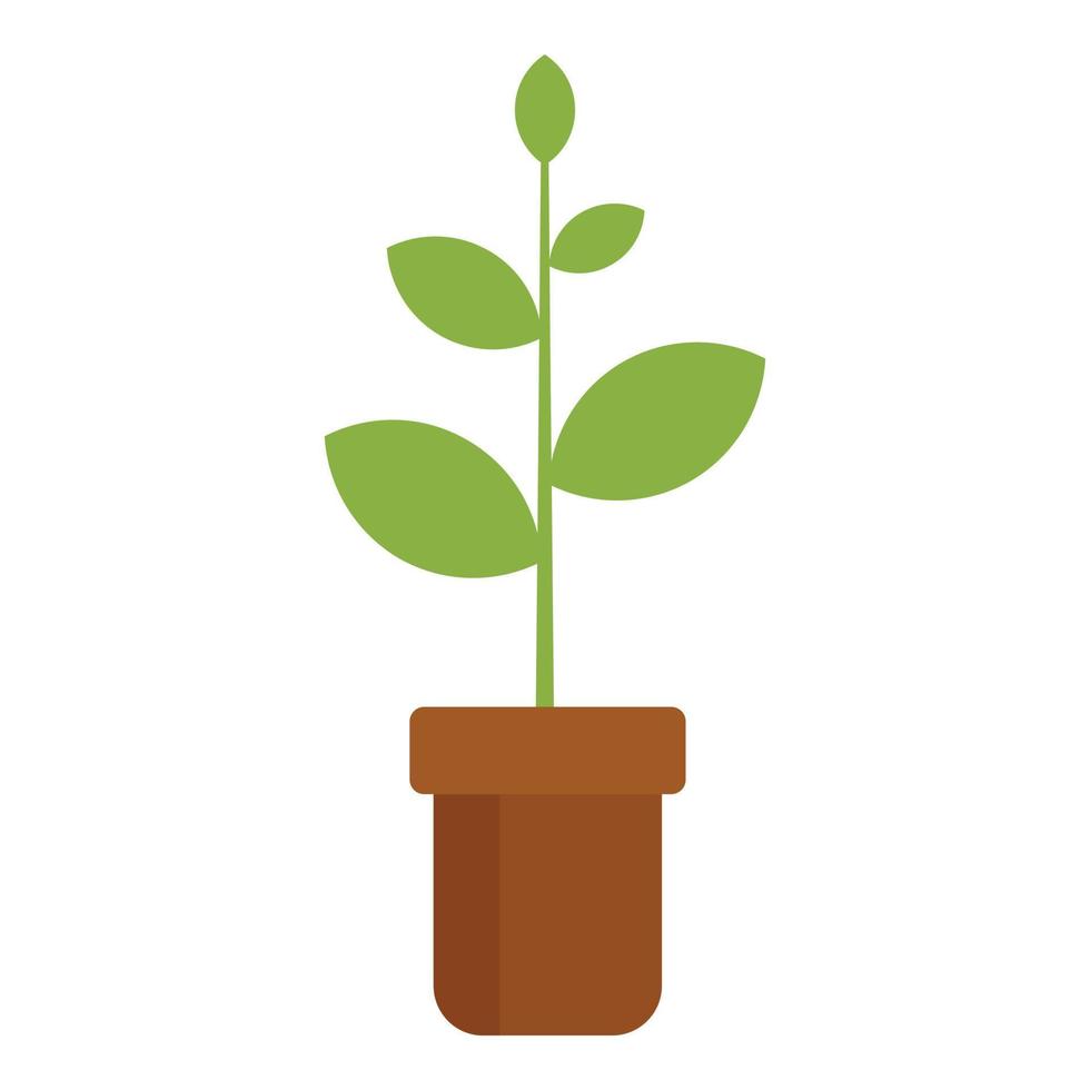 Plant pot icon, flat style vector