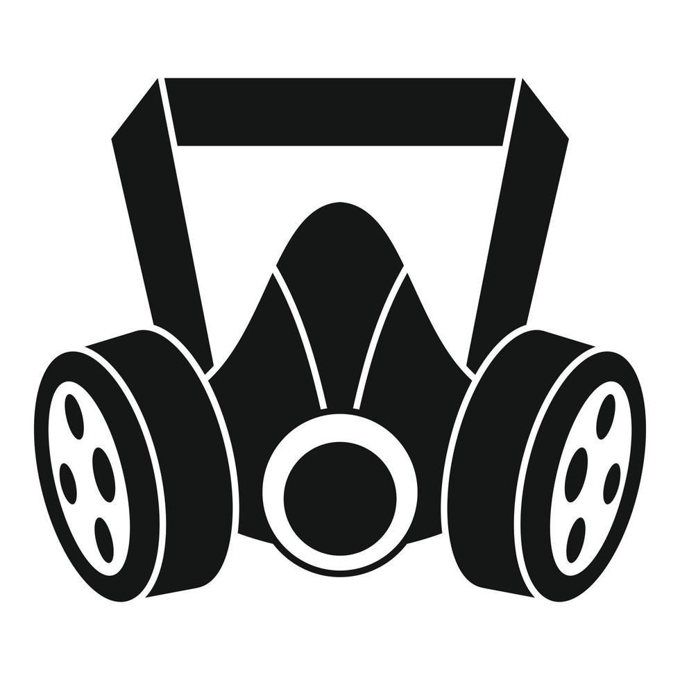 Mine gas mask icon, simple style vector