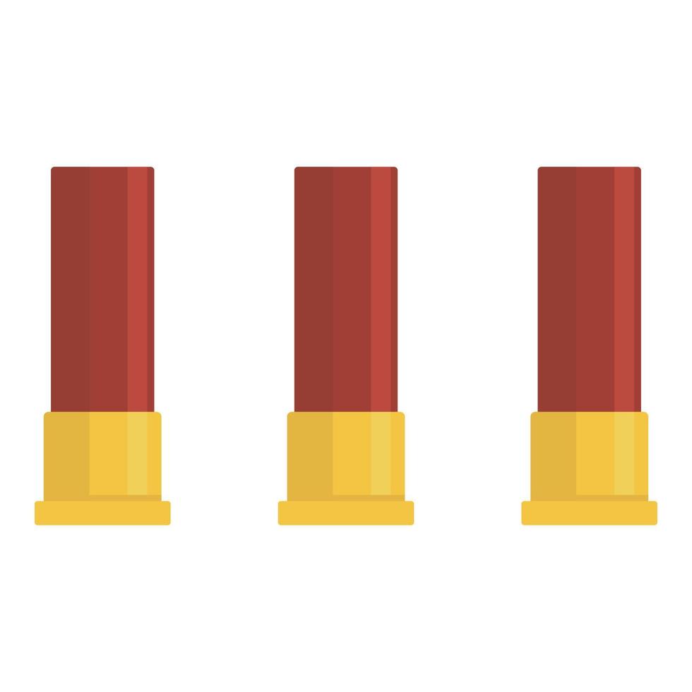 Three red cartridges icon, flat style vector