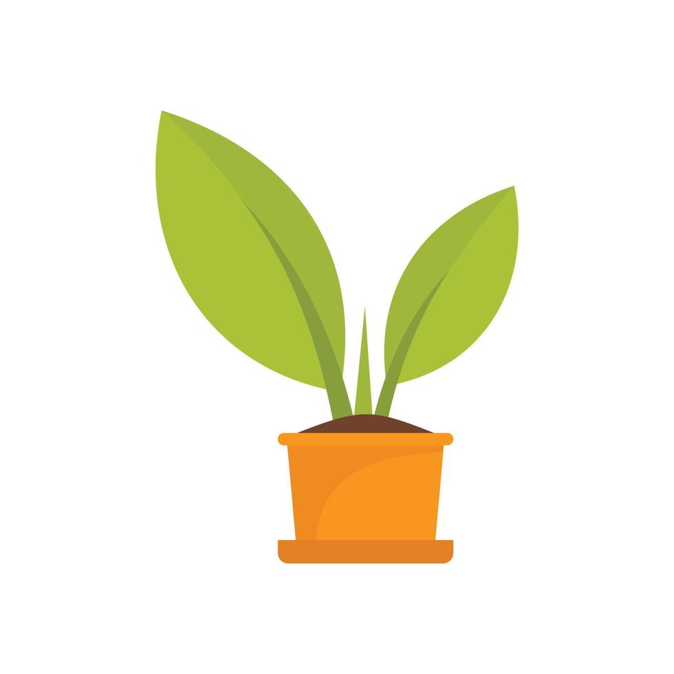 Bio plant pot icon, flat style vector