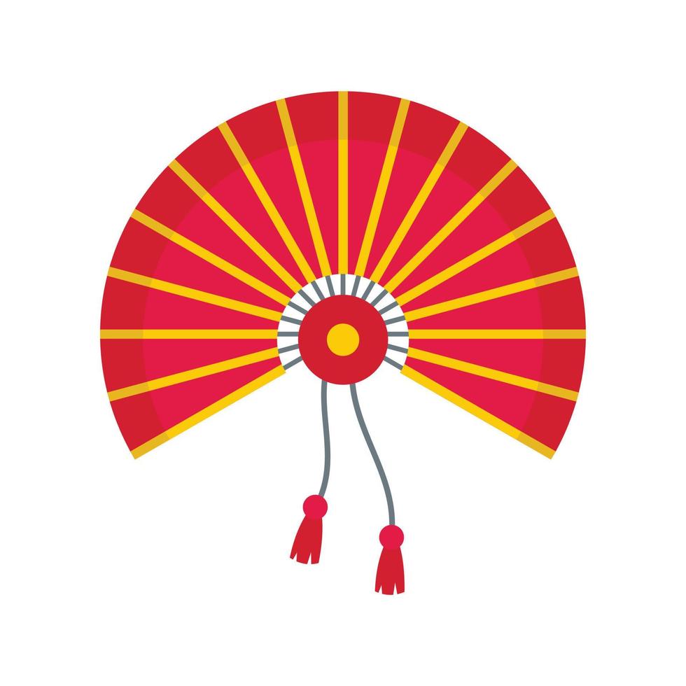 Festival hand fan icon, flat style vector