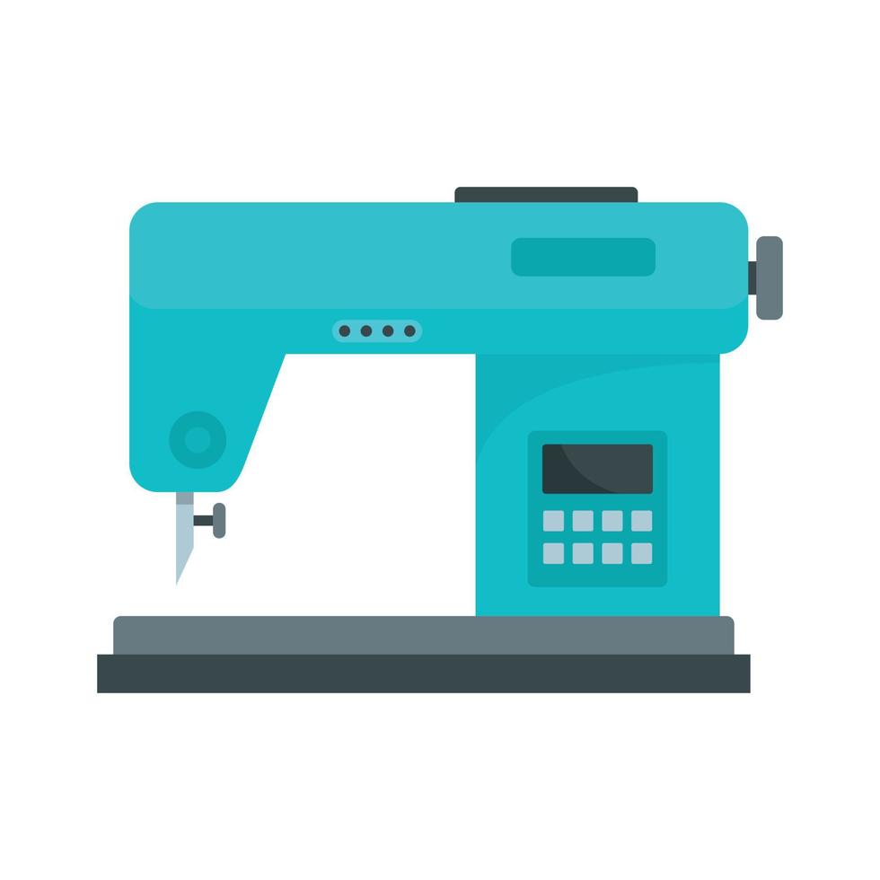 Digital sew machine icon, flat style vector