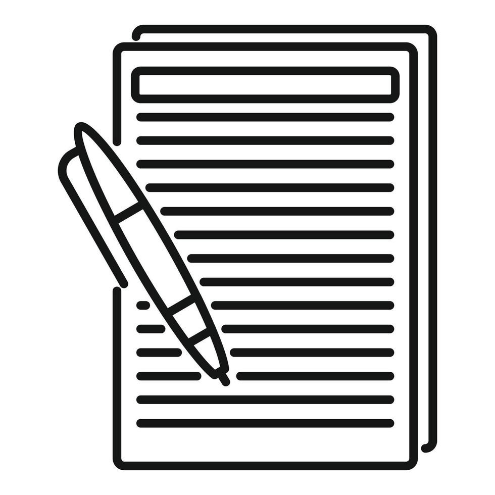 Writer editor icon, outline style vector