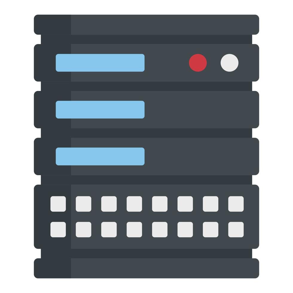 Computer server icon, flat style vector