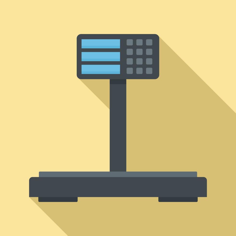 Digital supermarket scales icon, flat style vector