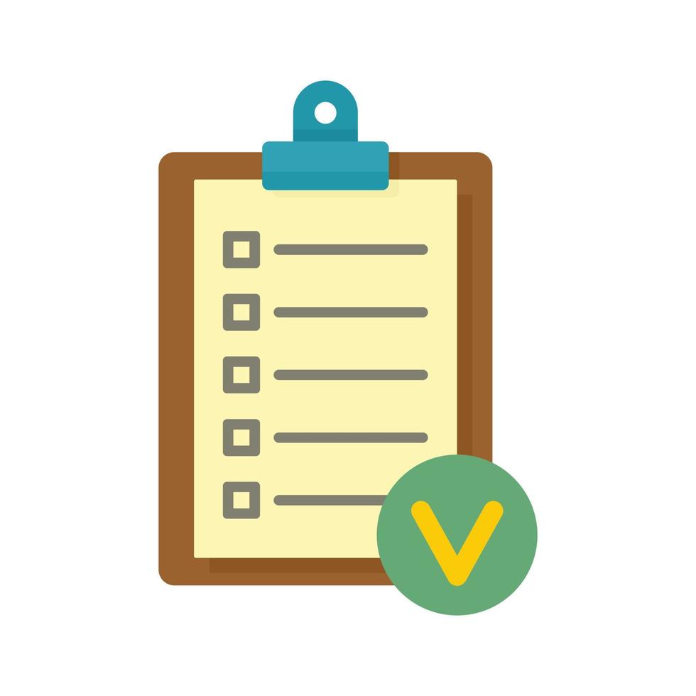 Fitness checklist icon, flat style vector