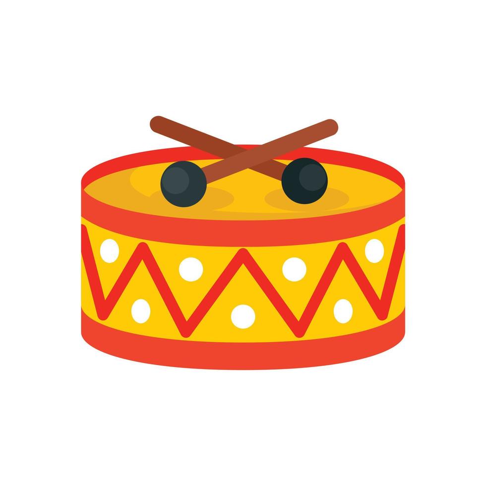 Drums toy icon, flat style vector