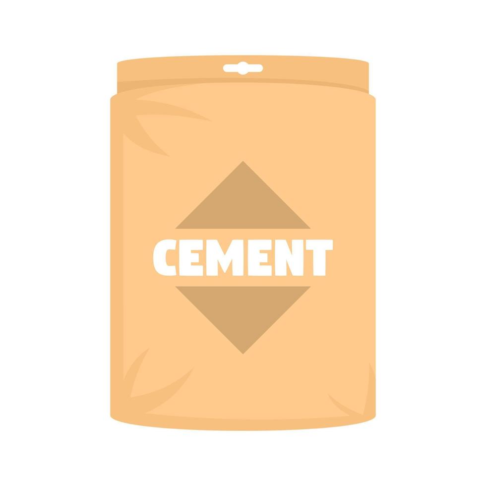 icono de bolsa de cemento, estilo plano vector