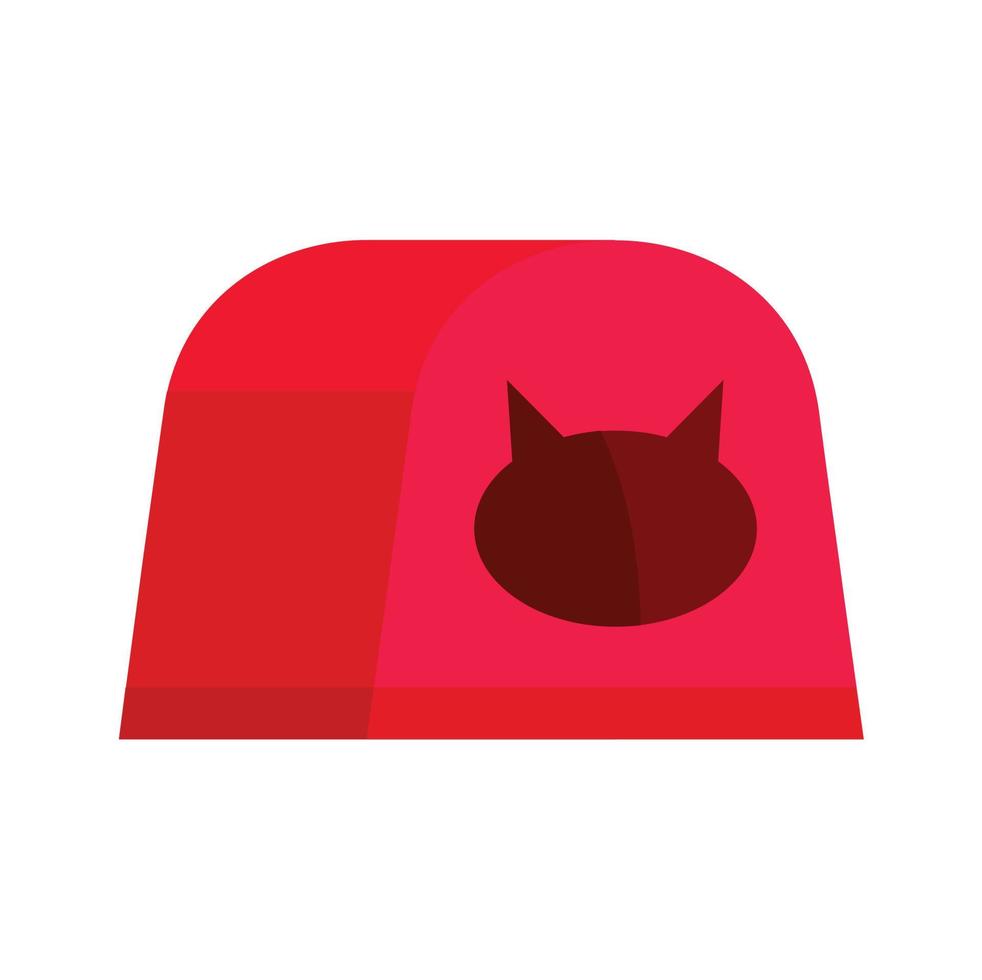 Cat house icon, flat style vector