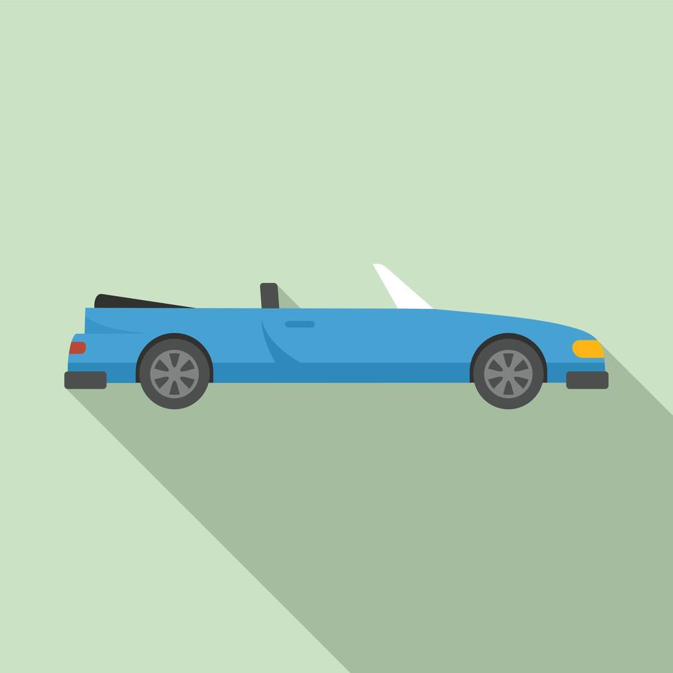 Cabriolet car icon, flat style vector