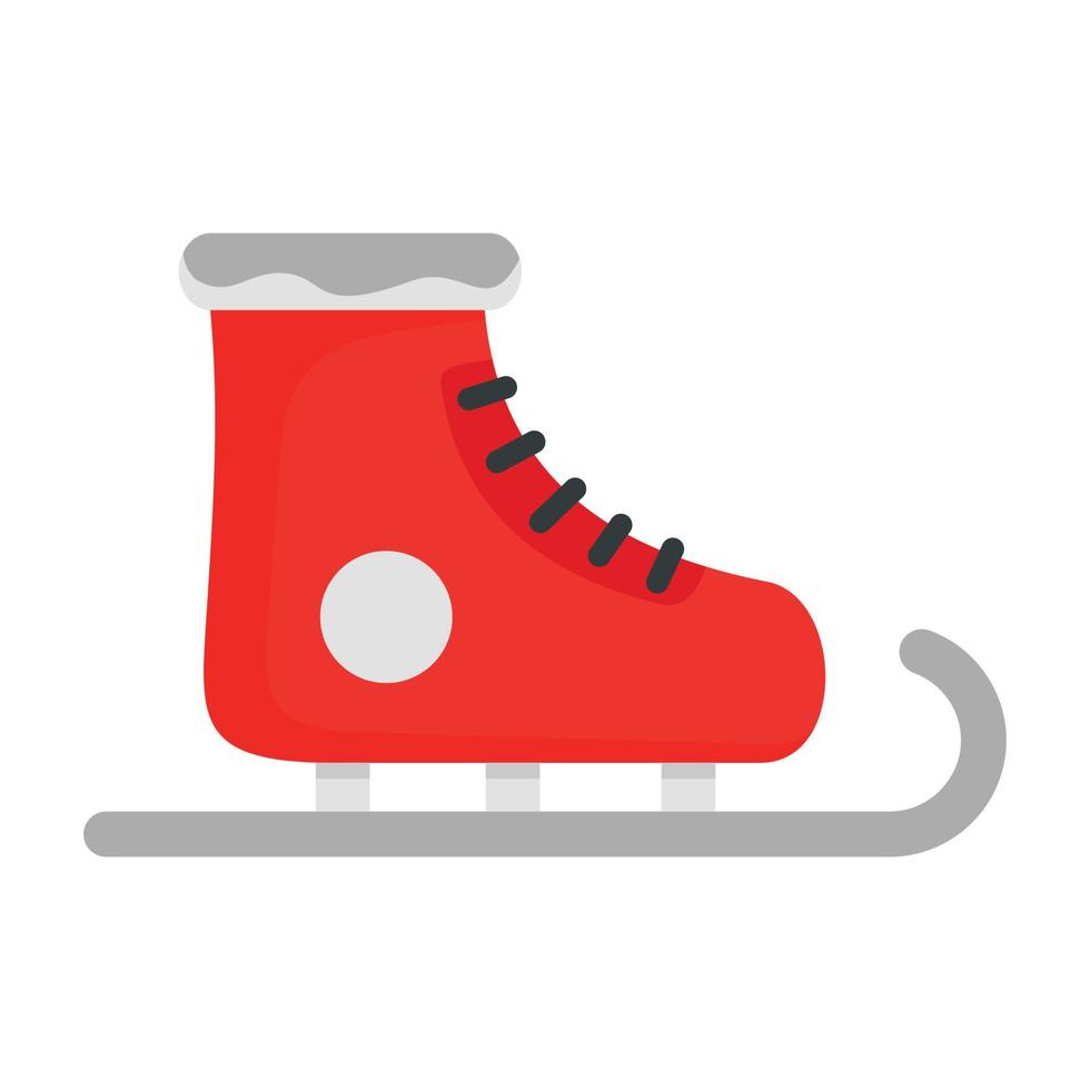 icono de patines de invierno, tipo plano vector