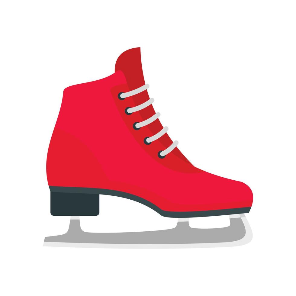 Classic ice skate icon, flat style vector