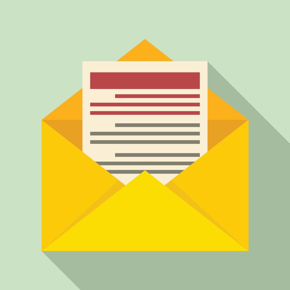 icono de correo de impuestos, estilo plano vector