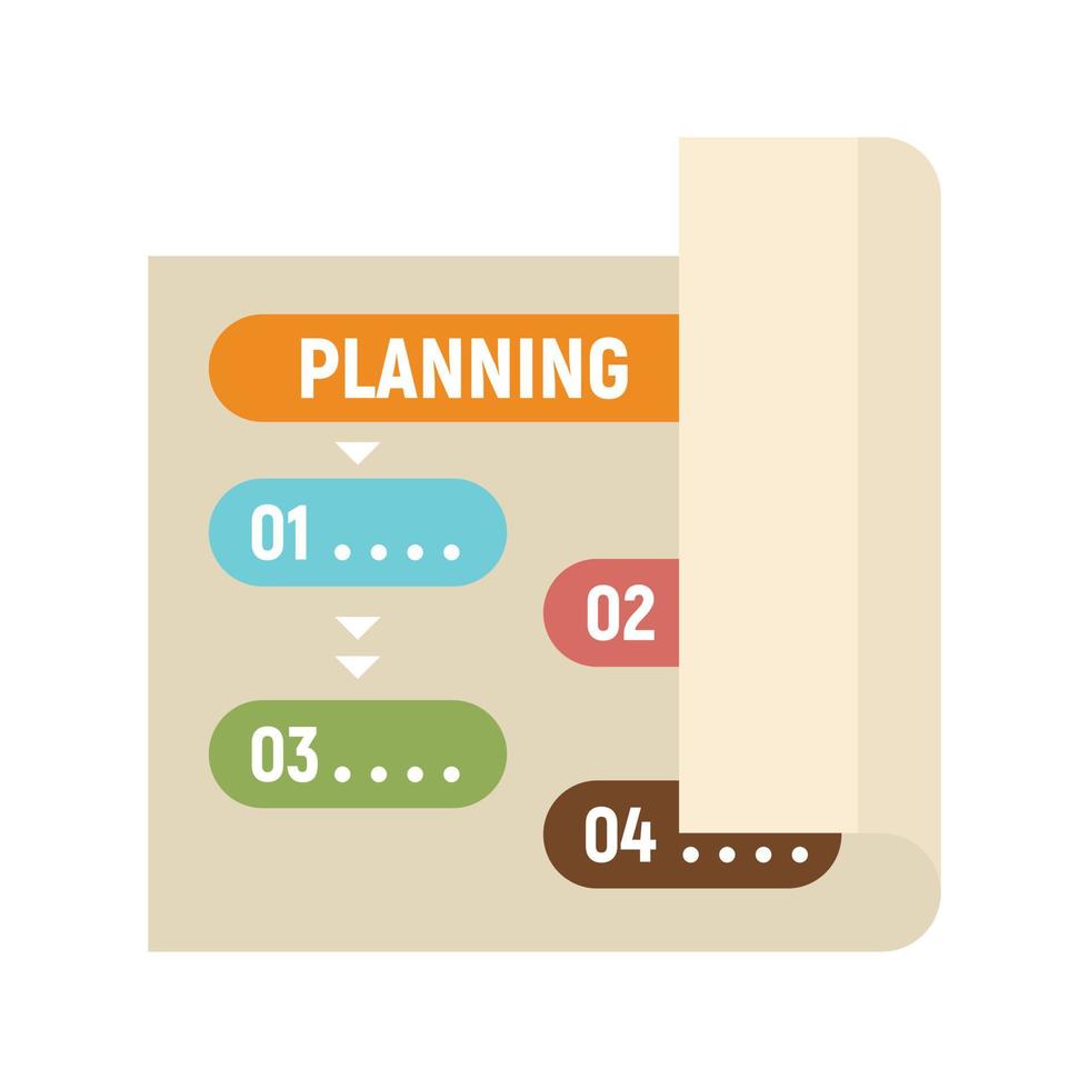 Planning paper icon, flat style vector