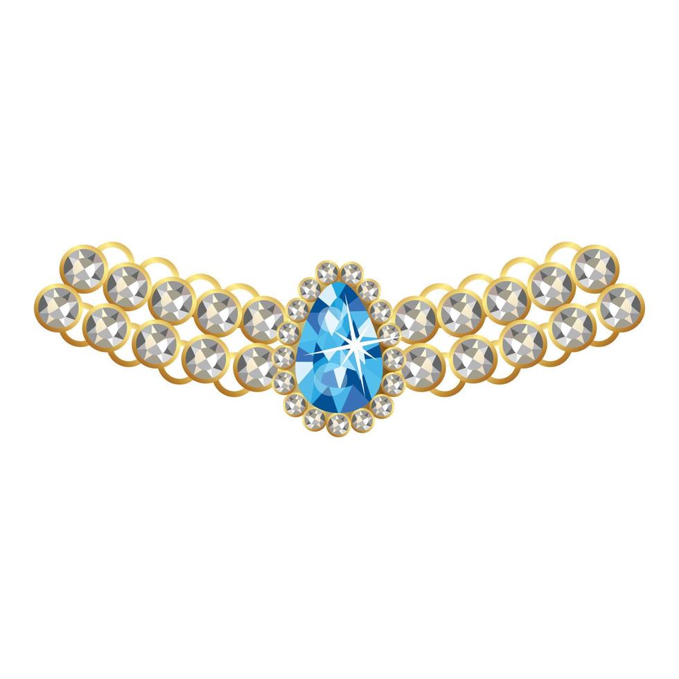 Silver diamond necklace icon, cartoon style 14480892 Vector Art at Vecteezy