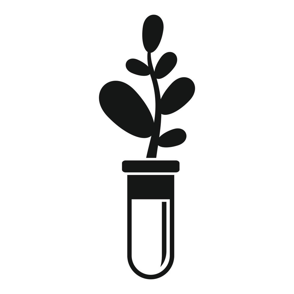 icono de tubo de planta gmo, estilo simple vector