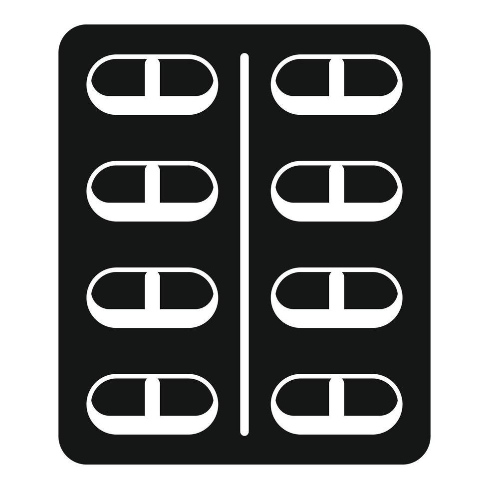 Capsule pack icon, simple style vector