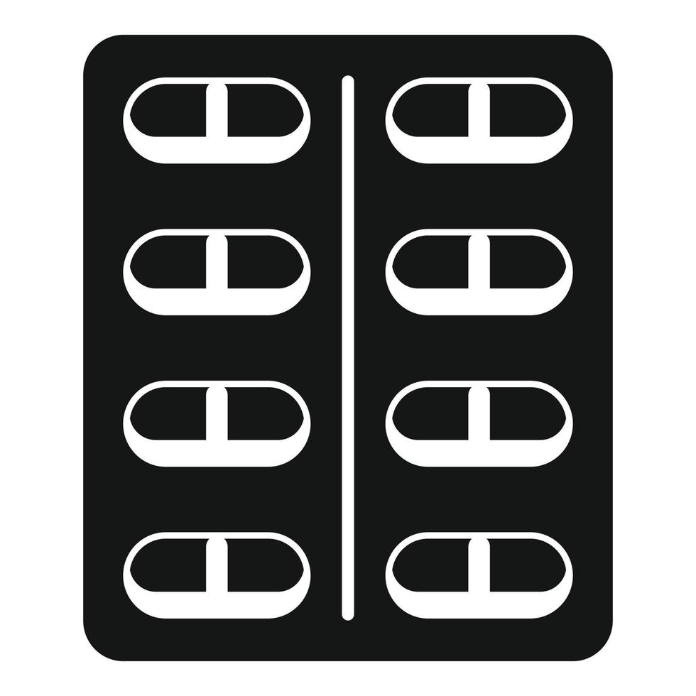 Capsule pack icon, simple style vector