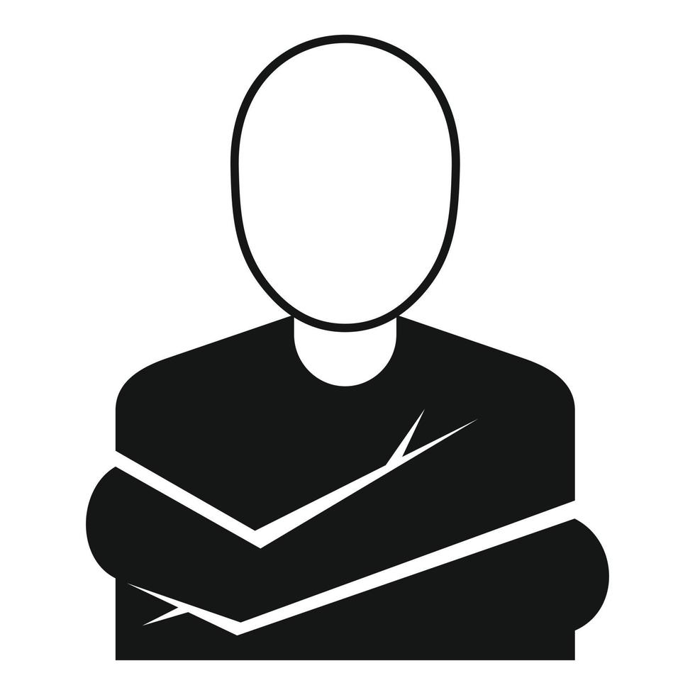 Mental disorder patient icon, simple style vector